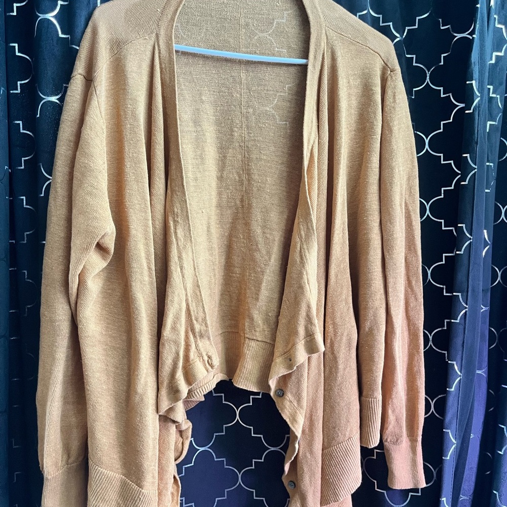 Garnet Hill Women's Waterfall Cardigan 100% Organic linen